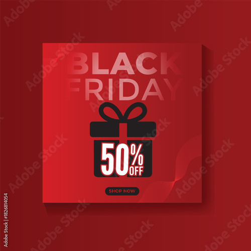 black friday social media post and discount sale banner design template