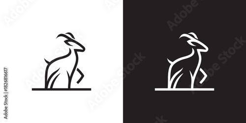 Creative Logo design goat head vector