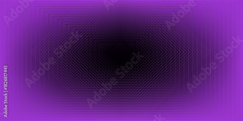 Purple glowing neon wireframe background. Shining checkered vertical grid planes in perspective. Retro futuristic depth wallpaper. Arcade game sci fi matrix surface backdrop for poster, banner. Vector
