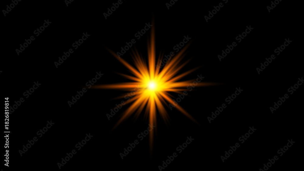 Fototapeta premium Light Vector with Sun Glare. light, sunrays, overlays, light transitions, lens flare, light leaks and glare in PNG format.