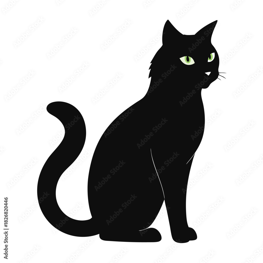 Fototapeta premium silhouette cat on white background