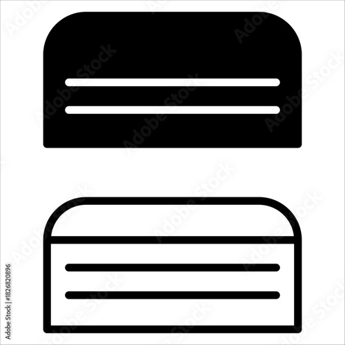 Blackboard eraser icon set black and white