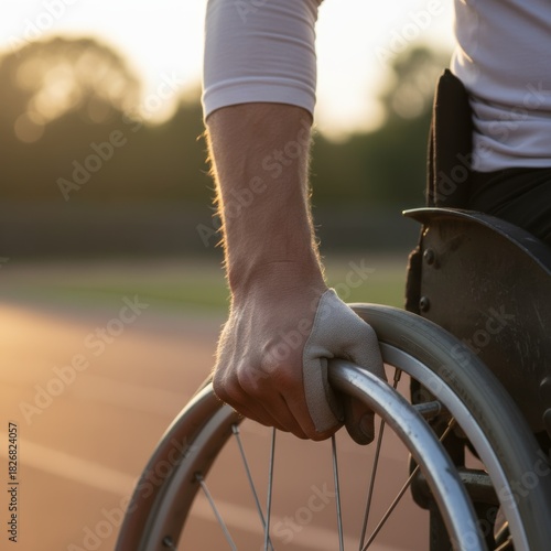 Empowering image of diverse athletes engaged in non-competitive wheelchair basketball on a sunny day.