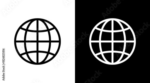 Globe With Icon Set Design