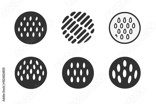 Bath Mat Logo Variations. Bath Mat Texture. Icon set. Set Logo of Bath Mat Texture: tactile microfiber pattern. harmonious logo variations of the