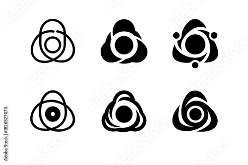 Catalyst Logo Variations. catalyst. Icon set. Set Logo of catalyst: fusion core. harmonious logo variations of the same emblematic concept, each with different