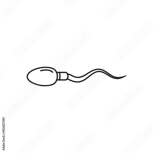 Sperm cell outline vector flat illustration design