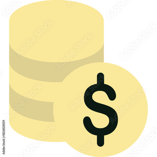 Clean flat finance and banking icon set featuring credit cards, wallet, shield, money bags, stacked coins, banknotes, receipts, financial documents, safe box, banks, cloud download, and savings jars