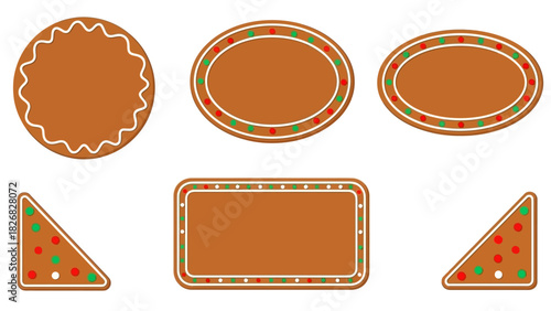 Collection of festive gingerbread cookies decorated with icing and colorful candies for holiday celebrations