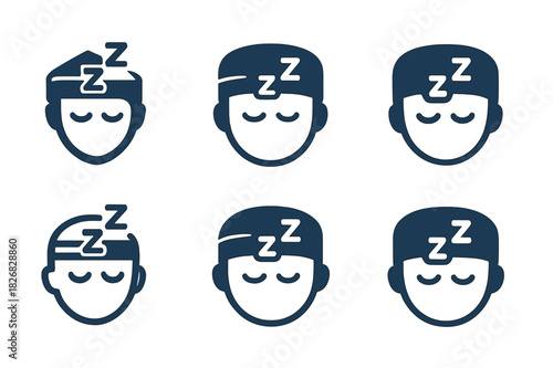 Wearable Health Icons. wearable health devices. Icon set. Set Logo of wearable health devices: sleep monitor headband. harmonious logo variations of the same
