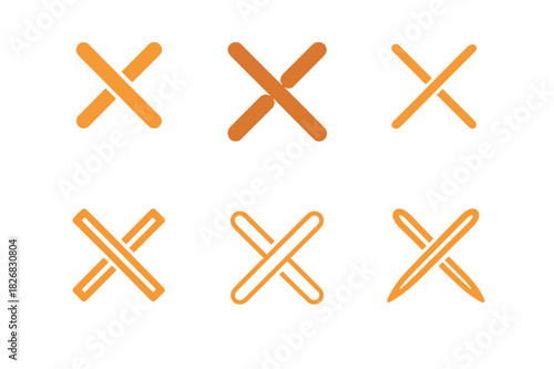 Stitch Logo Variations. Stitch. Icon set. Set Logo of stitch: thread crossing lines. harmonious logo variations of the same emblematic concept, each with