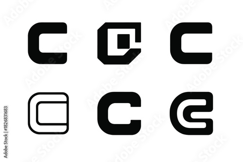 Modern Corporate Logos. Corporate typography. Icon set. Set Logo of corporate typography: Modern sans-serif wordmark. harmonious logo variations of the same