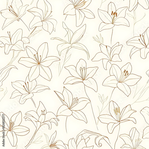Wallpaper Mural Seamless floral pattern with flowers and leaves background design Torontodigital.ca