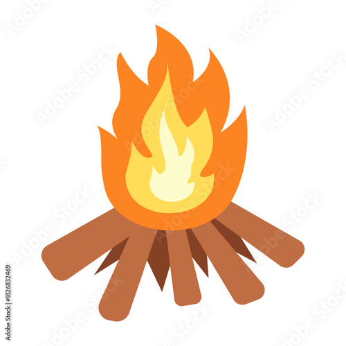 Campfire Fire Illustration