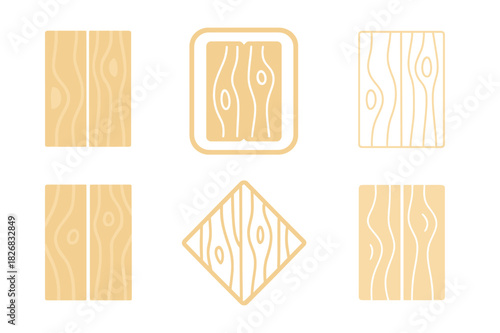 Light Wood Floor Logos. Light Wood Floor. Icon set. Set Logo of Light Wood Floor: Floorboards with Knots. harmonious logo variations of the same emblematic