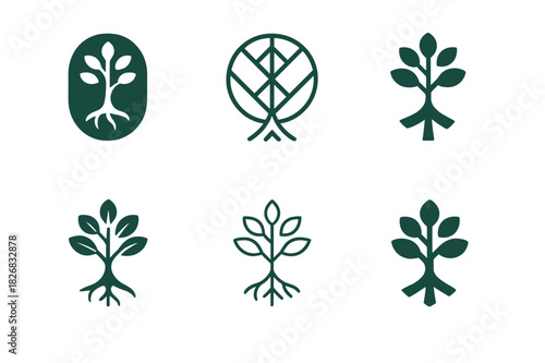 Organizational Change Logos. Guiding organizations through organizational change and transformation. Icon set. Set Logo of organizational change: