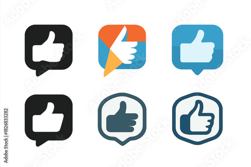 Diverse Social Media Icons. Social media art. Icon set. Set Logo of social media art: social media reaction icons. harmonious logo variations of the same