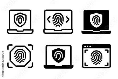 Secure Software Icons. Secure software development and coding practices. Icon set. Set Logo of secure software development and coding practices: firewall.
