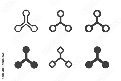 Urban Mobility Icons. Urban Mobility. Icon set. Set Logo of Urban Mobility: public transport connection lines. harmonious logo variations of the same