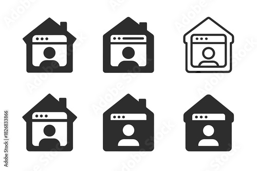 Personal Branding Logos. Personal branding online. Icon set. Set Logo of Personal branding online: Personal website. harmonious logo variations of the same