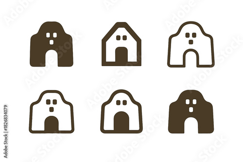 Eco-Friendly Building Materials. alternative building materials for eco-friendly homes. Icon set. Set Logo of alternative building materials for eco-friendly
