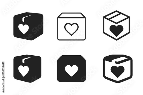 Humanitarian Aid Icons. Humanitarian aid. Solid icon set of humanitarian aid: open hands, heart, globe, people, water drop, medical cross, food bowl, house,