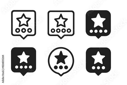Customer Feedback Logos. The role of customer feedback in shaping marketing strategies. Icon set. Set Logo of star rating. harmonious logo variations of the