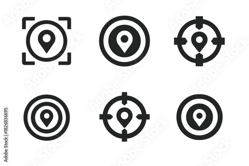 Niche Market Logos. Business ideas for niche markets. Icon set. Set Logo of niche business ideas: target market illustration. harmonious logo variations of the