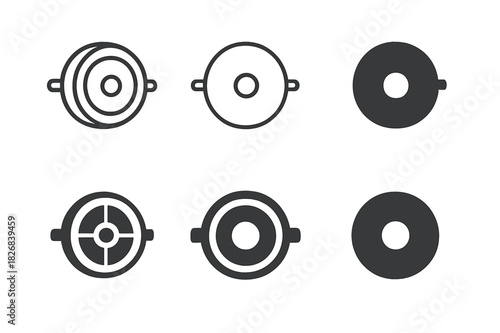 Sports Nutrition Icons. Sports nutrition. Icon set. Set Logo of Sports nutrition: Measuring scoop. harmonious logo variations of the same emblematic concept