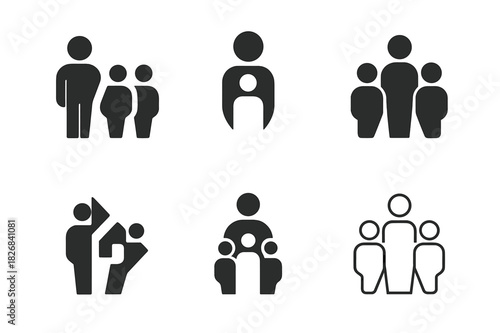 Organizational Change Icons. Guiding organizations through organizational change and transformation. Icon set. Set Logo of organizational change: Human figure
