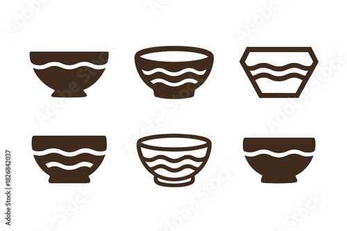 Passover Emblem Variations. Passover Haggadah. Icon set. Set Logo of Passover Haggadah: Salt Water Bowl. harmonious logo variations of the same emblematic