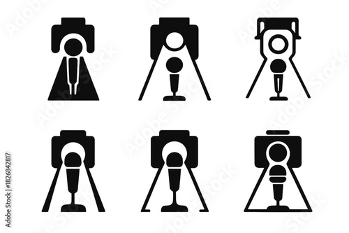 Performance Art Logos. Performance art. Icon set. Set Logo of performance art: dancer silhouette. harmonious logo variations of the same emblematic concept,