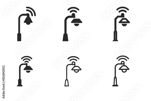 Smart Street Light Icons. Shoe care. Solid icon set of shoe care: brush, polish tin, rag, sponge, spray bottle, shoe, shoehorn, cloth, hand, shine, cleaner,