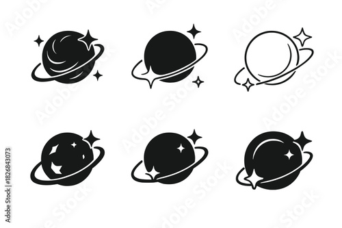 Expanse Logo Variations. Expanse. Icon set. Set Logo of Expanse: vast cosmic field. harmonious logo variations of the same emblematic concept, each with