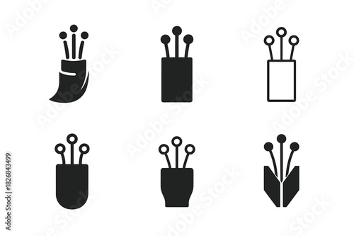 Network Cable Logos. Network cables. Icon set. Set Logo of network cables: fiber optic cable. harmonious logo variations of the same emblematic concept, each