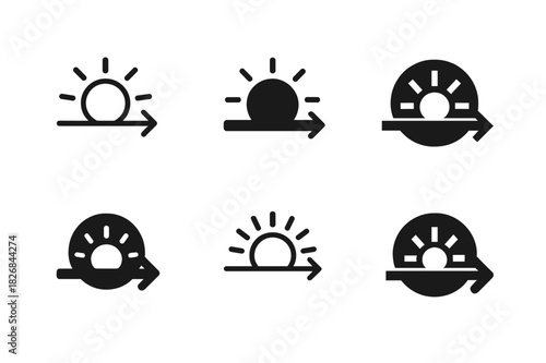 Goal Reflection Logos. Reflecting on Your Goals and Adjusting Your Schedule as Needed. Icon set. Set Logo of Reflecting on Your Goals and Adjusting Your