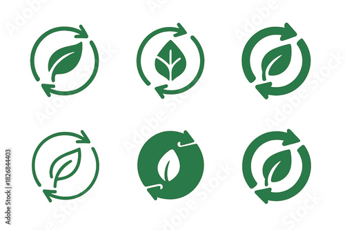 Cellular Regeneration Icons. life extension through cellular regeneration. Icon set. Set Logo of life extension through cellular regeneration: bio-loop and