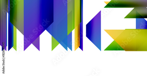 Abstract geometric shapes, vibrant colors, dynamic composition. Modern design elements create visual interest, bold patterns.