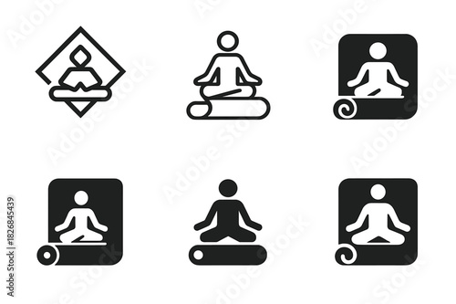 Self-Care Logo Variations. Self-care Sunday routines. Icon set. Set Logo of face mask. harmonious logo variations of the same emblematic concept (Filled