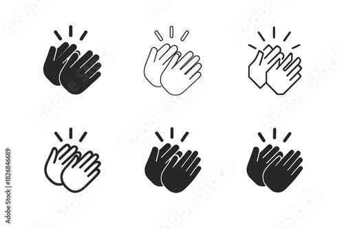 Standing Ovation Icons. standing ovation. Icon set. Set Logo of standing ovation: celebratory gesture. harmonious logo variations of the same emblematic