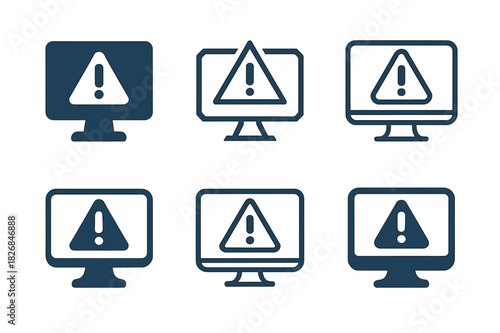 Free Download Error Analysis Icons. Error Log Analysis. Icon set. Set Logo of Error Log Analysis: dashboard with exclamation icon. harmonious logo variations of the same - GFXLoad