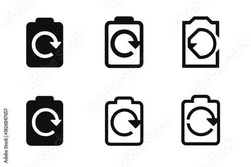 Work-Life Balance Icons. Work-life balance and managing burnout. Icon set. Set Logo of work-life balance: Battery icon with recharge symbol. harmonious logo