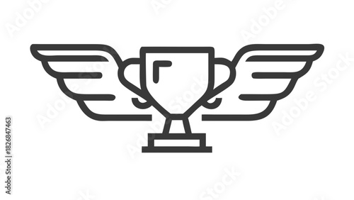 Vector icon of a trophy representing business success and achievement