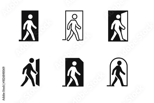 Organizational Change Logos. Managing organizational change and transformation. Icon set. Set Logo of managing organizational change and transformation: human