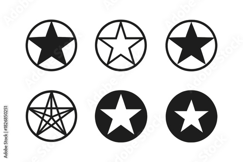 Geometric Logo Variations. New awareness. Icon set. Set Logo of magnifying glass over concept. harmonious logo variations of the same emblematic concept