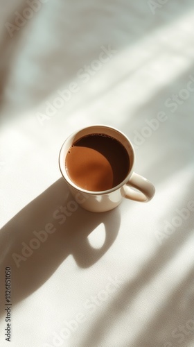 Morning Coffee With Soft Shadows and Light Creating a Serene Atmosphere