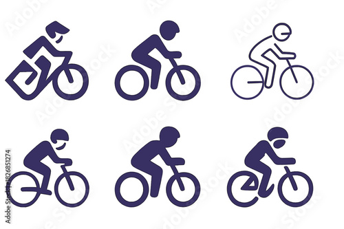 Teen Sports Logos. teen sports. Icon set. Set Logo of teen sports: teen cycling race. harmonious logo variations of the same emblematic concept, each with