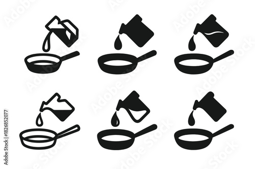 Olive Oil Logo Variations. pouring olive oil. Icon set. Set Logo of pouring olive oil: olive branch. harmonious logo variations of the same emblematic concept,