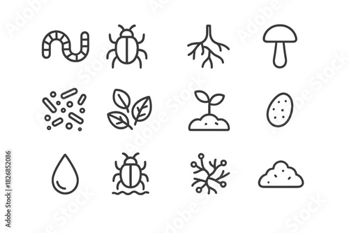 Soil Ecology Icons. Urban Mobility. Icon set. Set Logo of Urban Mobility: shared electric car. harmonious logo variations of the same emblematic concept, each