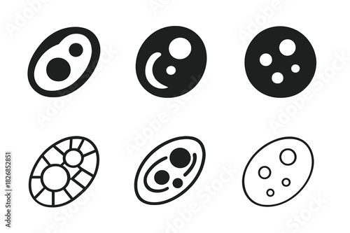Multiverse Icon Set. Exploring parallel universes and the multiverse. Icon set. Set Logo of exploring parallel universes and the multiverse: Floating orbs in